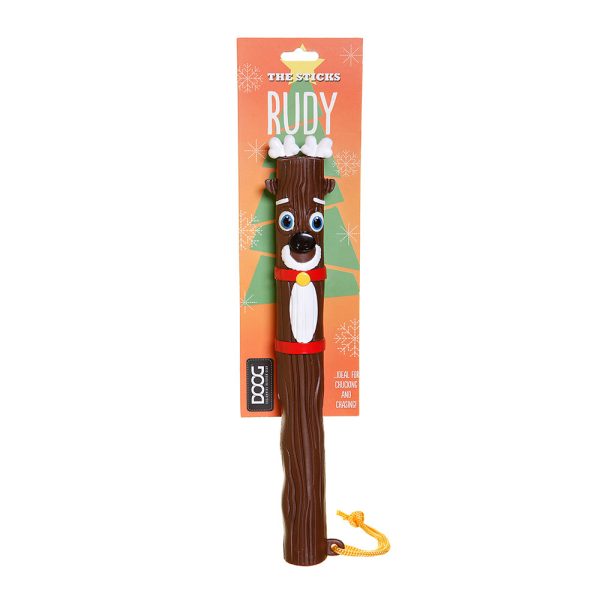 Rudy the Reindeer Xmas Stick Dog Toy
