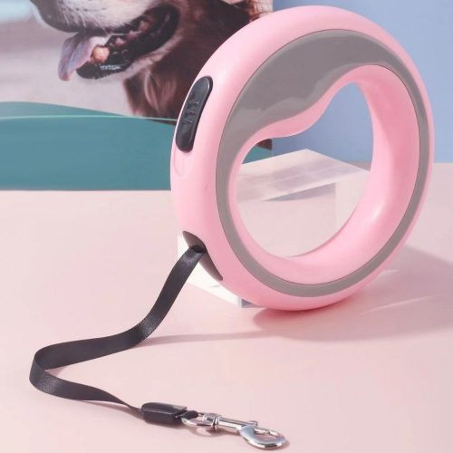 Soft pink 2.5M retractable dog lead featuring a durable and comfortable build.