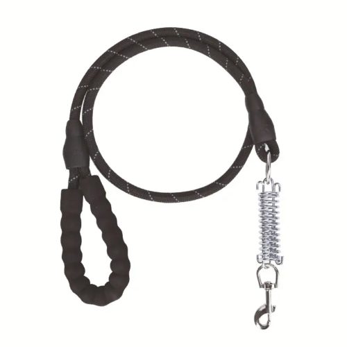 Durable shock-absorbing dog lead showing the sleek black design with ergonomic EVA handle.