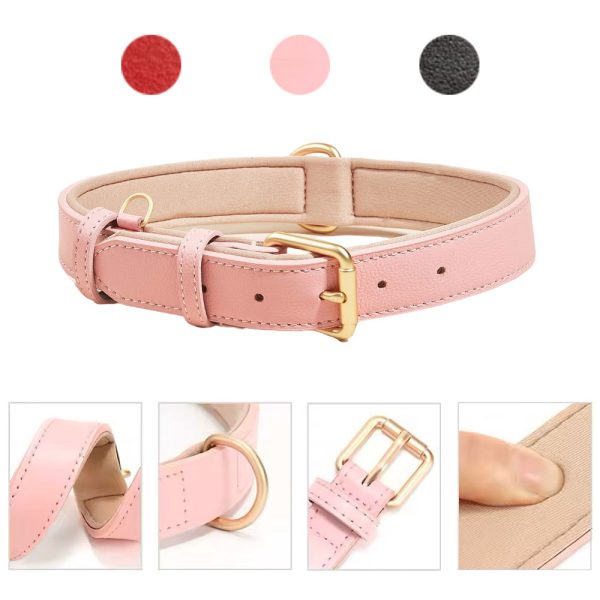 Luxury Soft Padded Leather Dog Collar