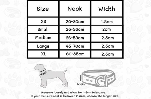 Reflective Dog Collar Size Guide