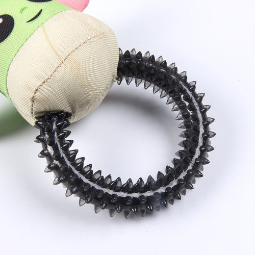 Star Wars Mandalorian dog teether toy with detailed textures and a sci-fi-inspired design, made for chewing and teething.