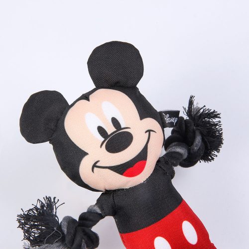 Close-up of Mickey Mouse Dental Rope Dog Toy showing high-quality stitching and embroidered facial details.