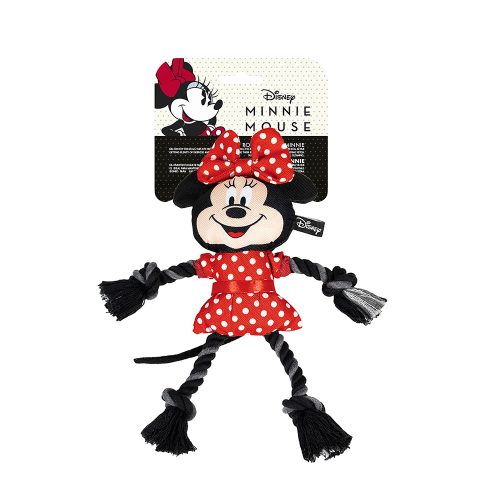 Minnie Mouse Dental Rope Dog Toy in official Disney packaging with product branding.