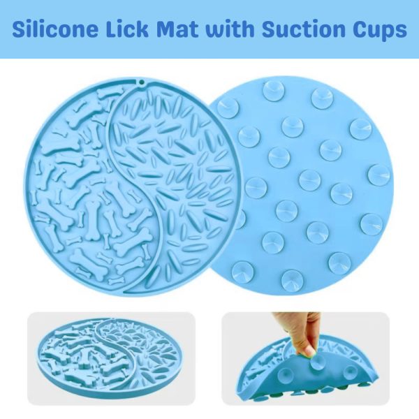 Close-up of textured silicone surface on dog slow feeder and lick mat designed to slow eating and encourage licking.