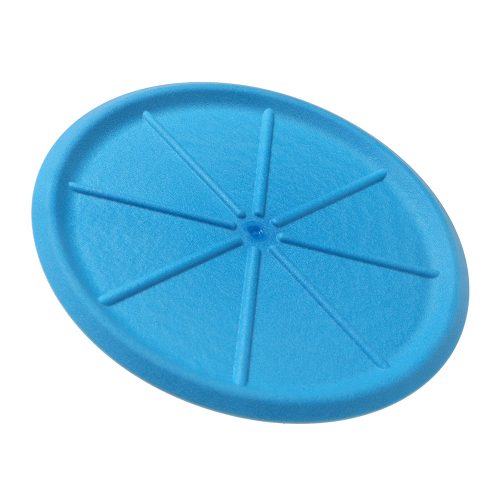 Reverse side of blue DOOG Dog Frisbee highlighting its durable rubber surface