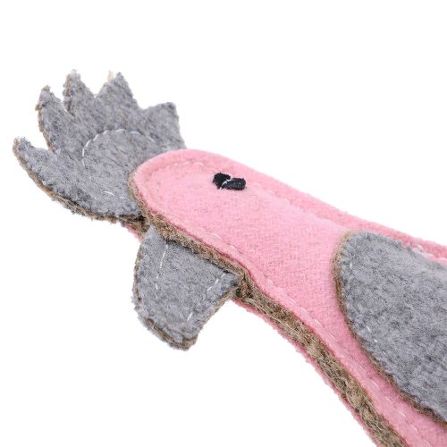 Durable felt dog toy for dogs – Gertie the Galah by Outback Tails - side angle