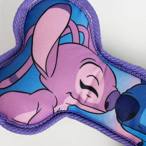 Close-up of Angel character detail on the Stitch Bone Dog Toy, showcasing vibrant colour and playful Disney design
