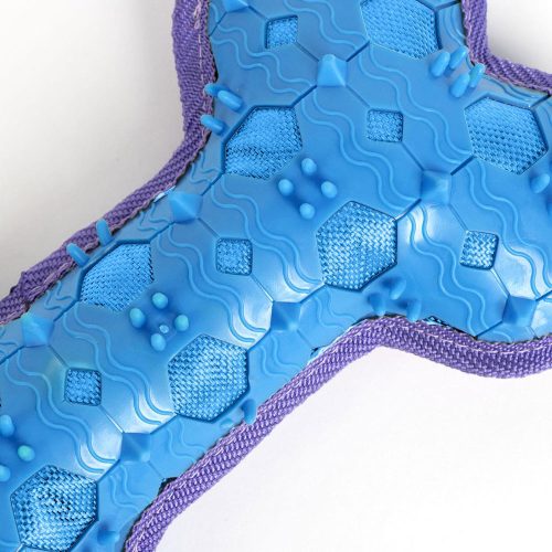 Close-up of textured surface on Stitch Bone Dog Toy, designed to support healthy chewing and dental stimulation