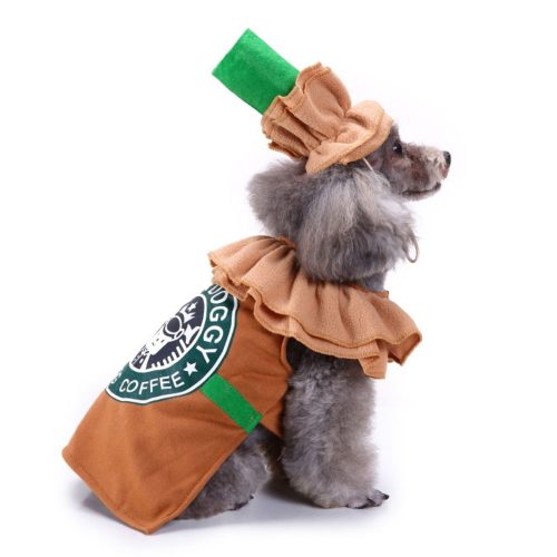 Side view of lightweight Barista Dog Costume perfect for Halloween or dress-up