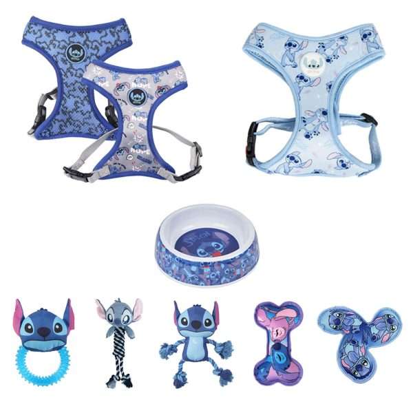 Stitch Sky Blue Collar & Harness Bundle