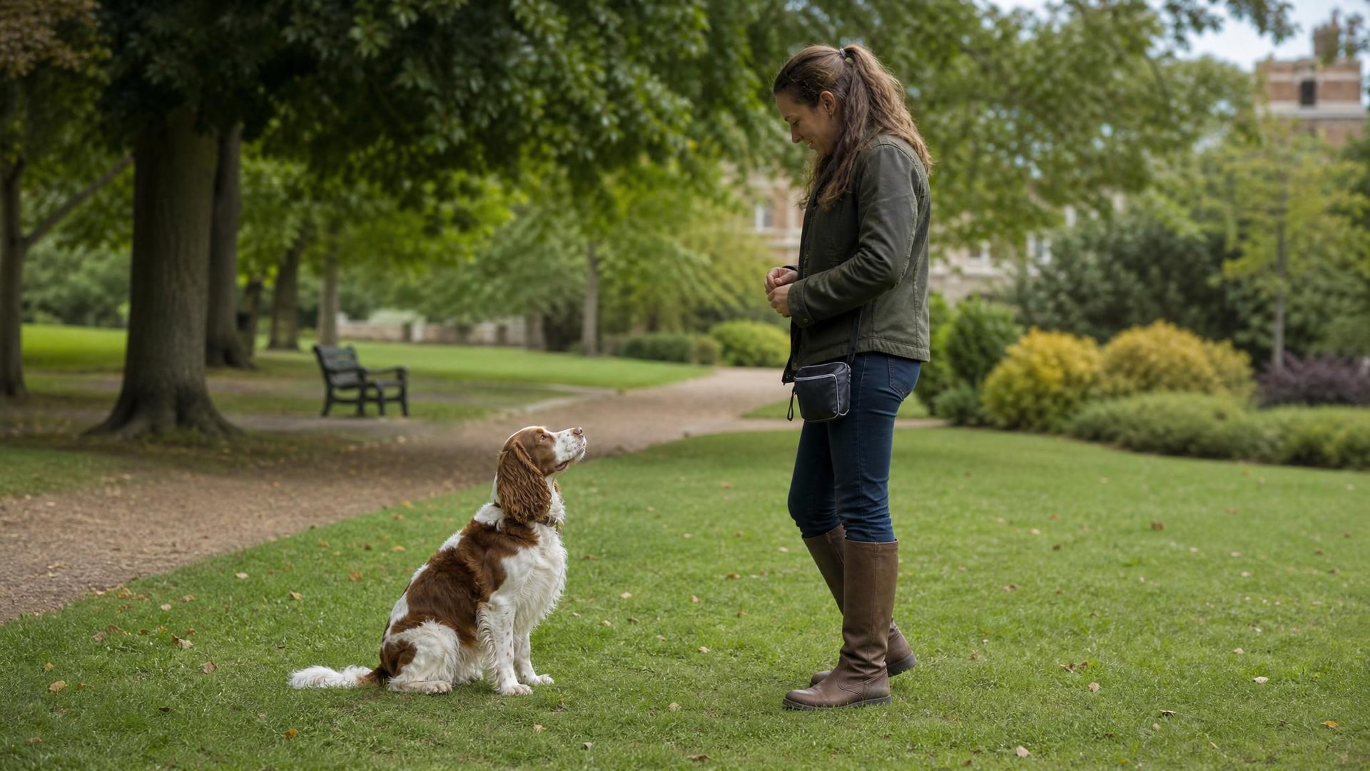Puppy beginning gentle training at home