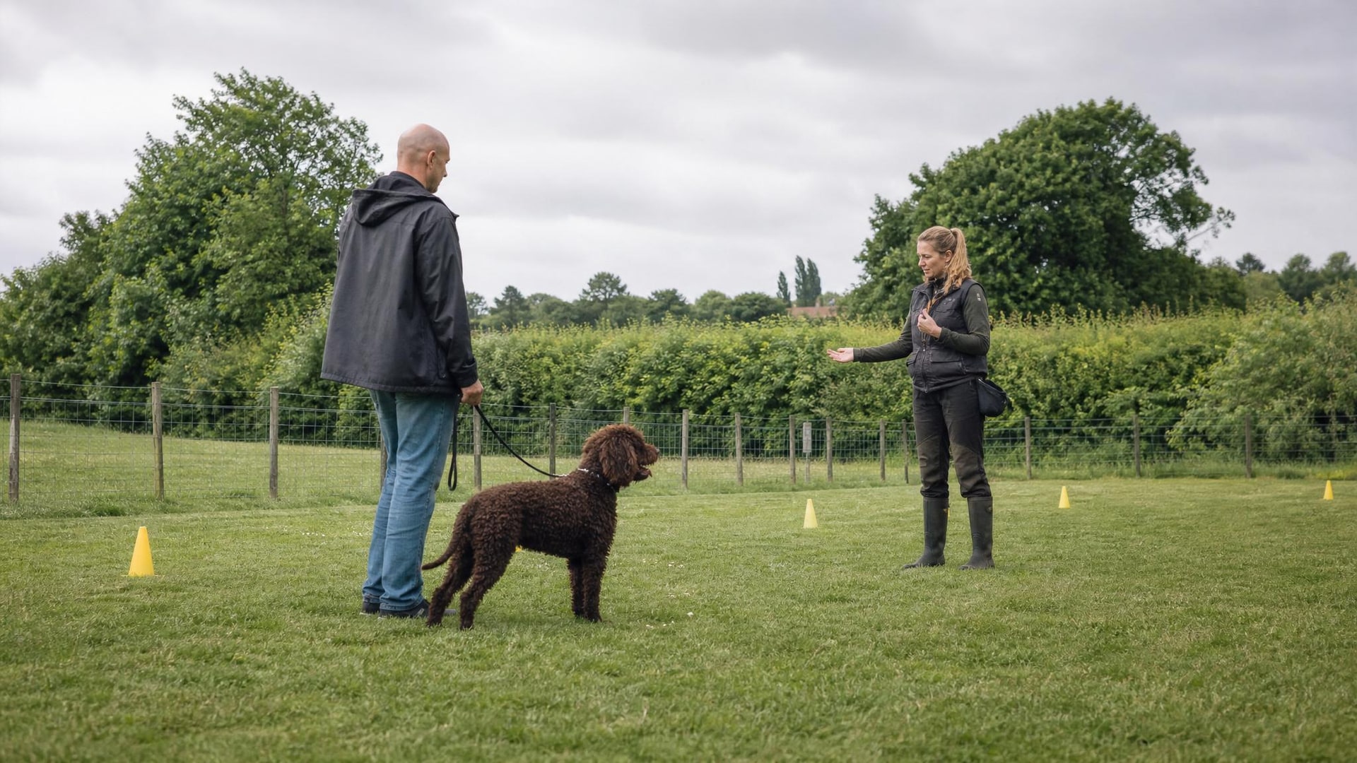 Dog and owner using short daily training practice