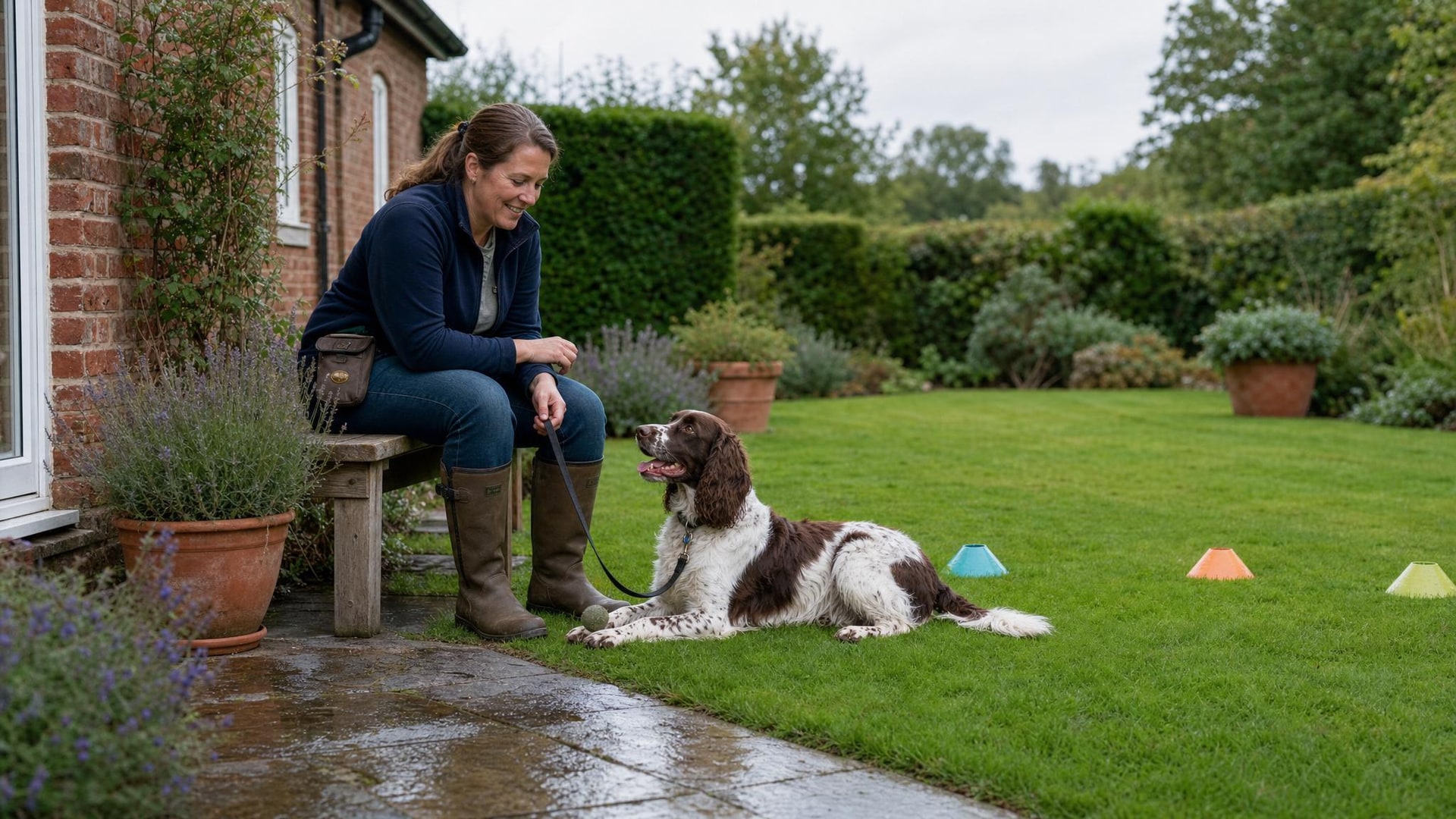 Calm dog and owner after a positive training session